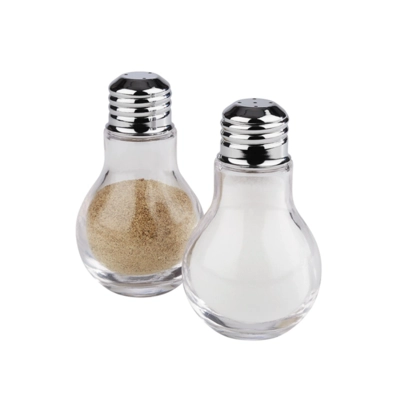 Set à sel et poivre, set à 2, Ø 6 cm, H: 10 cm, en verre avec couvercle en inox_1