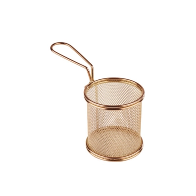 Servier-Frittierkorb Gold-Look, Ø 8 cm, H: 7.5 cm, _1
