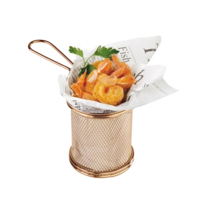 Servier-Frittierkorb Gold-Look, Ø 8 cm, H: 7.5 cm, _2
