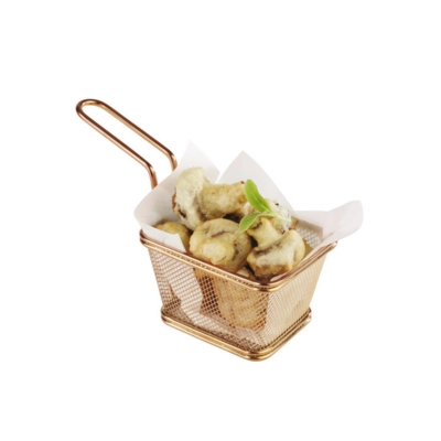 Servier-Frittierkorb Gold-Look, 10 x 8.5 cm,  H: 6.5 cm_2