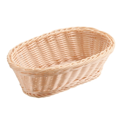 Tisch-und Buffetkorb oval, 28.5 x 17 cm, H: 8.5 cm Polypropylen, hellbeige_1