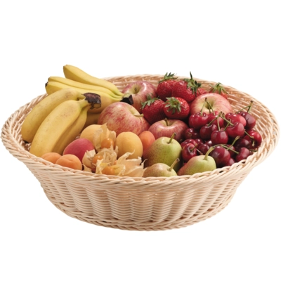 Tisch-und Buffetkorb rund,Ø 39 cm, H: 10 cm Polypropylen, hellbeige_2