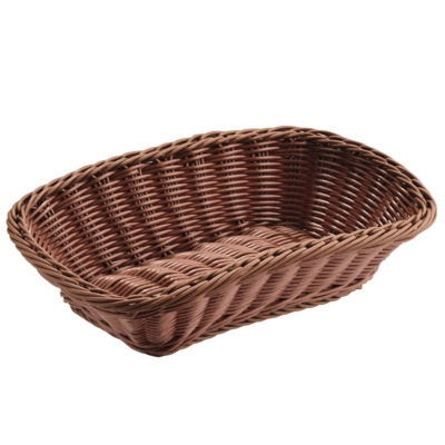 Tisch-und Buffetkorb, eckig, 31.5 x 22 cm, H 8.5cm Polypropylen, hellbraun_1