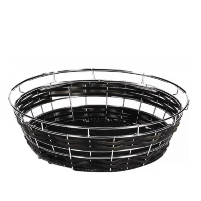 Corbeille de buffet, brun foncé, Ø 40cm, H:12.5 cm avec cadre de fixation en acier_1