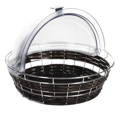 Corbeille de buffet, brun foncé, Ø 40cm, H:12.5 cm avec cadre de fixation en acier_2