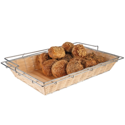 Buffet-Korb hellbeige, 56.5 x 36 cm, H: 10 cm, mit Edelstahlfixierungsrahmen_2