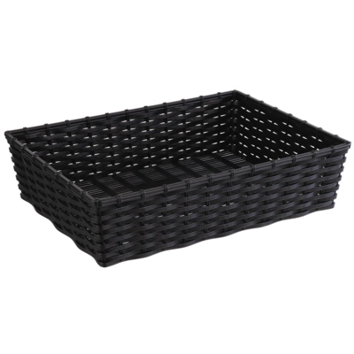 Korb WickerLook, 39.5 x 29.5 cm, H: 10 cm Polypropylen, schwarz_1