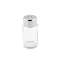 Pfefferstreuer Glas Deckel CNS, mit 6 Löcher, Ø 4 cm, H: 9 cm  Ø 4 cm, H: 9 cm 