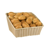 Buffetkorb Economic, 45 x 42 cm, H: 17 - 24 cm,  hellbeige mit Drahtgestell im Rand