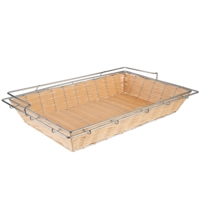 Panier de buffet brun clair, 56.5x36 cm, H: 10 cm, avec cadre de fixation en acier