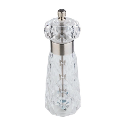 Diamond Pfeffermühle, Acryl strukturiert, Ø 6 cm, Chromstahl gebürstet, H: 18 cm_1