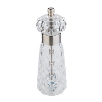 Diamond Salzmühle, Acryl strukturiert, Ø 6 cm, Chromstahl gebürstet, H: 18 cm_1