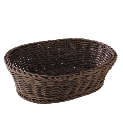 Korb oval, 25 x 19 cm, H: 6.5 cm, braun Polypropylen Polypropylen_1
