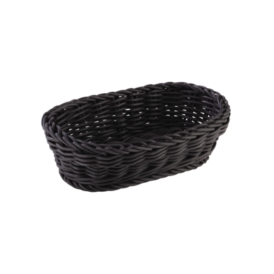 Korb oval, 19 x 12 cm, H: 6 cm Polypropylen, schwarz_1