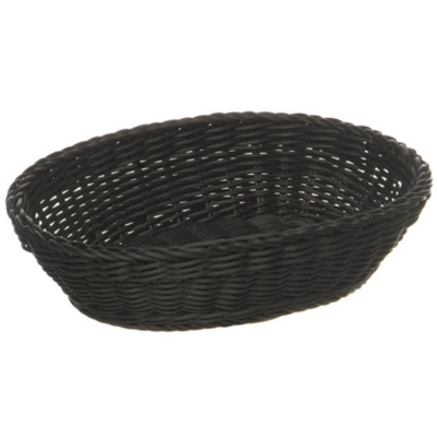 Corbeille ovale, 32 x 23 cm, H: 7 cm, noire, en métal_1