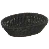 Corbeille ovale, 32 x 23 cm, H: 7 cm, noire, en métal