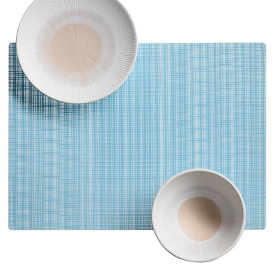 Set de table Velma, silicone, 45 x 33 cm,  bleu clair, à carreaux_2