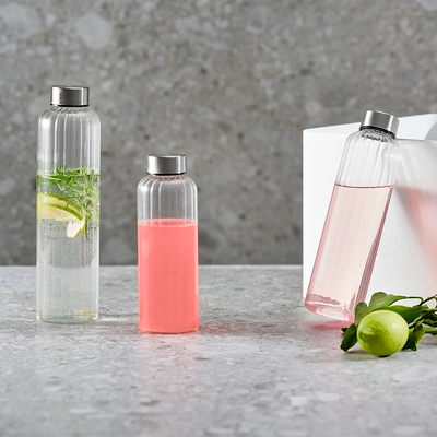 Trinkflasche Everline, Ø 6.5 cm, H: 19.5 cm,  0.4 Liter, Glas_3