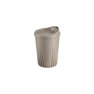Mehrwegbecher, Togo, Ø 8.5 cm, H: 11 cm, 300 ml,  Polypropylen, beige / mokka mit Stapelnocke_3