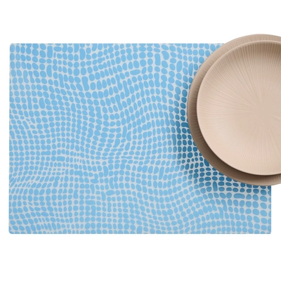 Set de table Velma, silicone, 45 x 33 cm,  bleu clair, à pois_2