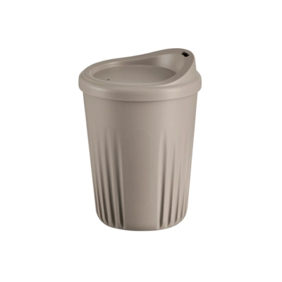 Mehrwegbecher, Togo, Ø 8.5 cm, H: 11 cm, 300 ml,  Polypropylen, beige / mokka mit Stapelnocke_2