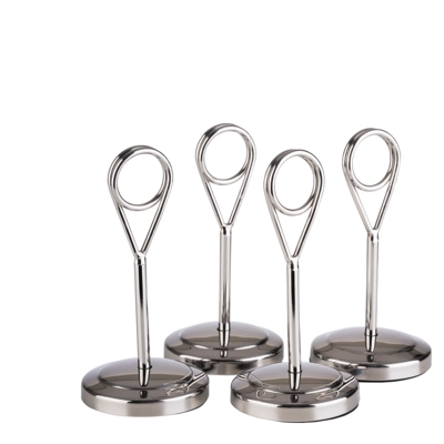 Kartenhalter, 4er Set , Ø 5 cm H: 10.5 cm Edelstahl, hochglanzpoliert _1