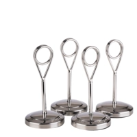 Kartenhalter, 4er Set , Ø 5 cm H: 10.5 cm Edelstahl, hochglanzpoliert   