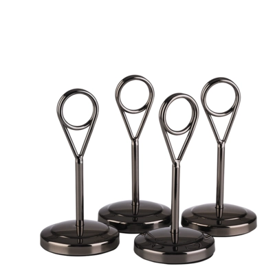 Kartenhalter, 4er Set , Ø 5 cm H: 10.5 cm Edelstahl, Gunmetal           _1
