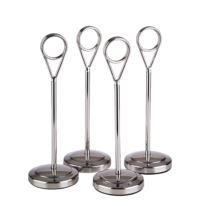 Kartenhalter, 4er Set , Ø 5 cm H: 15.5 cm Edelstahl, hochglanzpoliert   
