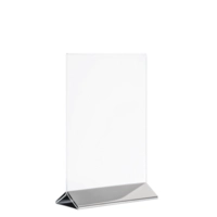 Kartenhalter Acryl, Edelstahl DIN A5, 15 x 7cm, H: 23 cm