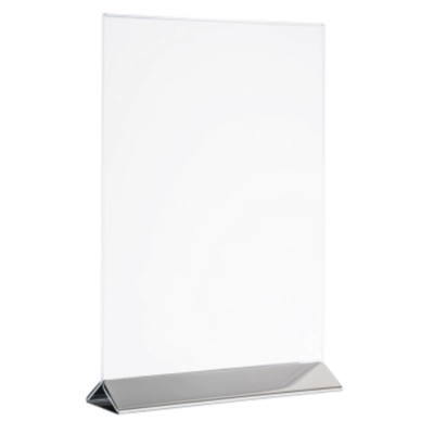 Kartenhalter Acryl, Edelstahl DIN A4, 21 x 7cm, H: 32 cm_1