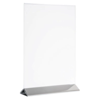 Kartenhalter Acryl, Edelstahl DIN A4, 21 x 7cm, H: 32 cm