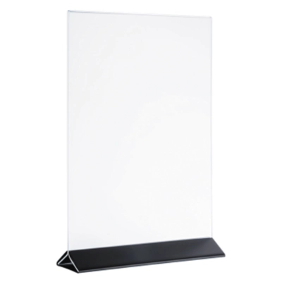 Kartenhalter Acryl, schwarz, DIN A4, 21 x 7cm, H: 32 cm_1