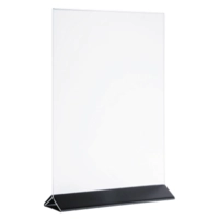 Kartenhalter Acryl, schwarz, DIN A4, 21 x 7cm, H: 32 cm