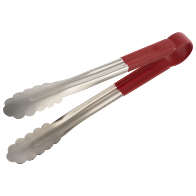 Pince universelle, manche rouge, 30 x 3.5 cm,  revêtement mat, marquage HACCP_1