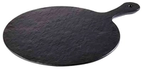 Tablett Slate Rock, Ø 30 cm, H: 1.5 cm Melamin, schwarz, Schieferlook_1