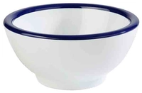 Schale Pure, Ø 13 cm, H: 6.5 cm Melamin, weiss, blauer Rand_1