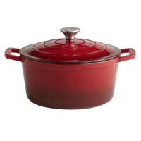 5 Stars Marmite avec couvercle Ø 25 cm, H: 11.5 cm  4 L, en fonte, rouge