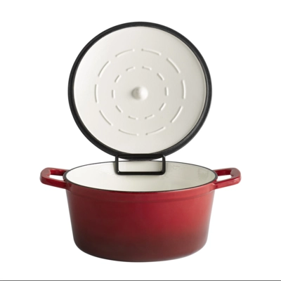 5 Stars Kochtopf mit Deckel , Ø 25 cm, H: 11.5 cm 4 L, Gusseisen, rot_2