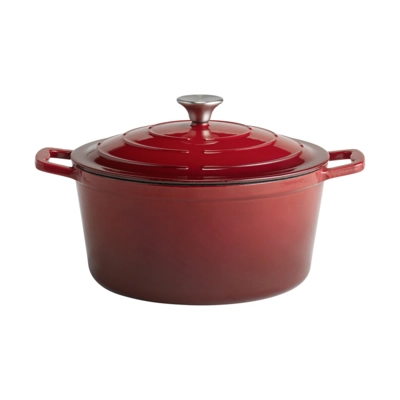 5 Stars Marmite avec couvercle, Ø 28 cm, H: 13 cm 6 L, en fonte, rouge_1