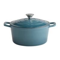 5 Stars Kochtopf mit Deckel, Ø 25 cm, H: 11.5 cm 4 L, Gusseisen, blau