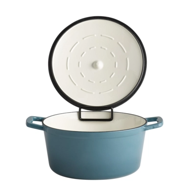 5 Stars Kochtopf mit Deckel, Ø 25 cm, H: 11.5 cm 4 L, Gusseisen, blau_2