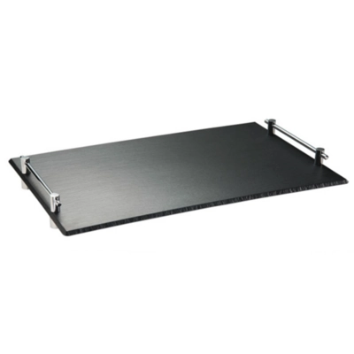 GN 1/1 Tablett Slate schwarz, 53x32.5 cm, H: 6cm, Schieferlook, zwei Metallgriffe_1