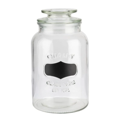 Pot en verre avec couvercle avec joint, H: 210 mm Ø 120 mm, 1.5l_1