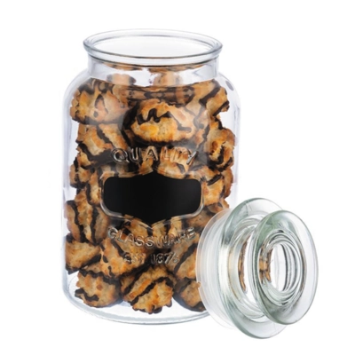 Pot en verre avec couvercle avec joint, H: 195 mm Ø 115 mm, 1.2l_2