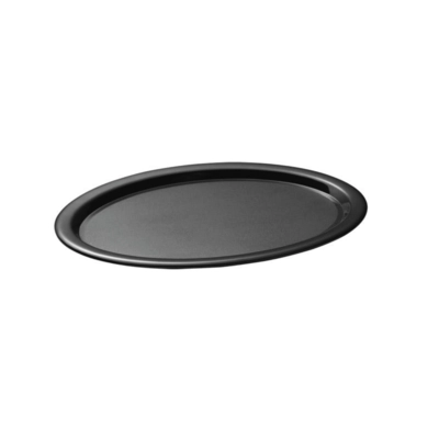Serviertablett Kaffeehaus, 26 x 20 cm, H: 1.5 cm,  oval, Melamin, schwarz_1