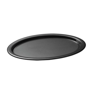 Serviertablett Kaffeehaus, 28.5 x 21.5 cm, H:1.5cm oval, Melamin, schwarz_1