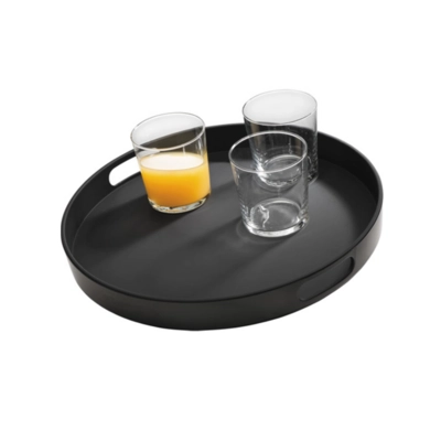Tablett Bistro, Ø 35.5 cm, H: 4.5 cm Melamin, schwarz_2
