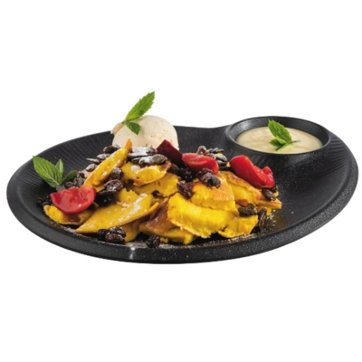 Nero Assiette plate, 30 x 25 cm, 0.06l, noir,  avec encoche Ø 9 cm, en mélamine_2