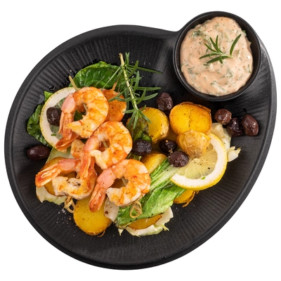 Nero Assiette plate, 30 x 25 cm, 0.06l, noir,  avec encoche Ø 9 cm, en mélamine_3